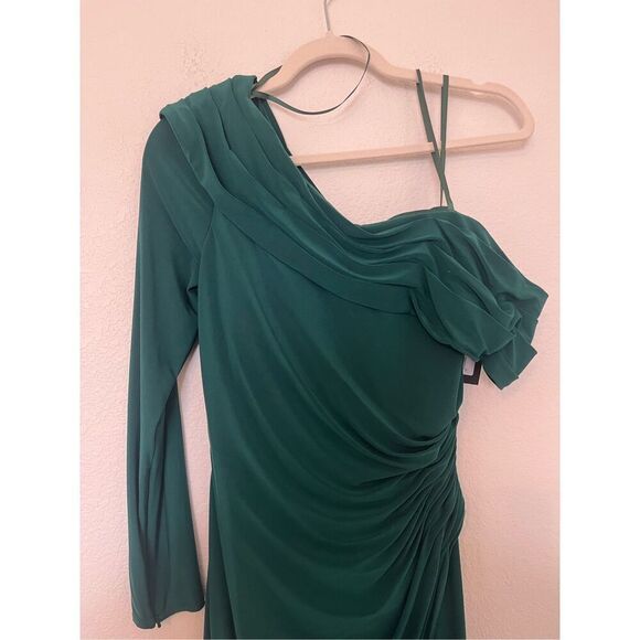 Mac Duggal RUCHED JERSEY DROP SHOULDER FOLDOVER GOWN 26570 New - Picture 6 of 10